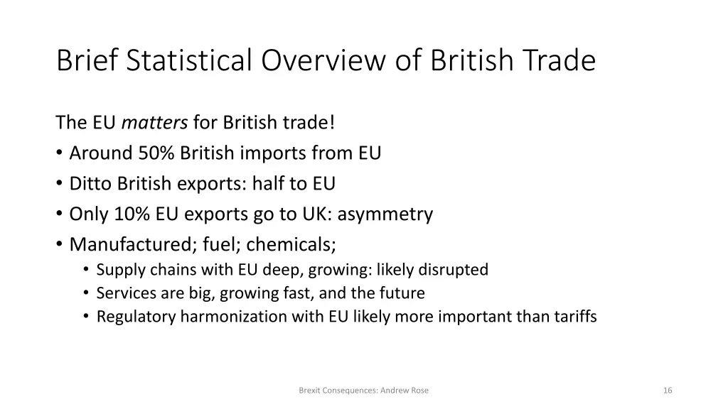 brief statistical overview of british trade