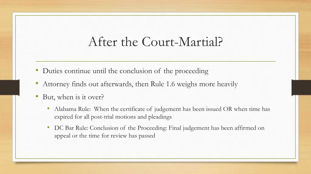 after the court martial