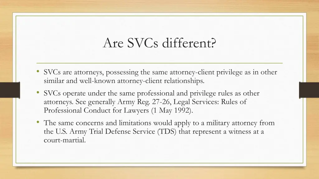 are svcs different