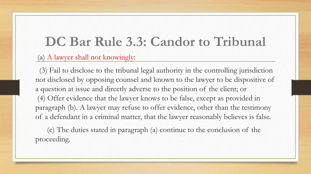 dc bar rule 3 3 candor to tribunal a a lawyer 2