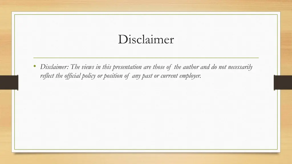 disclaimer