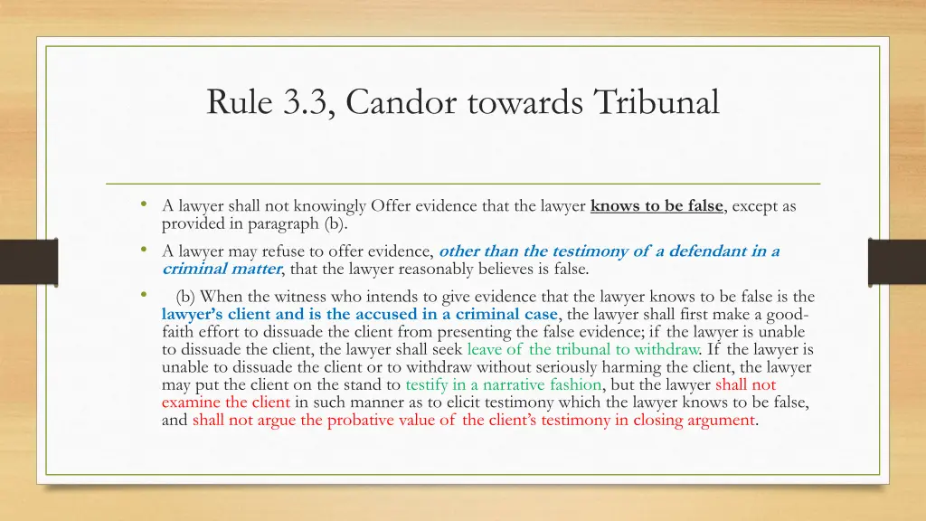 rule 3 3 candor towards tribunal