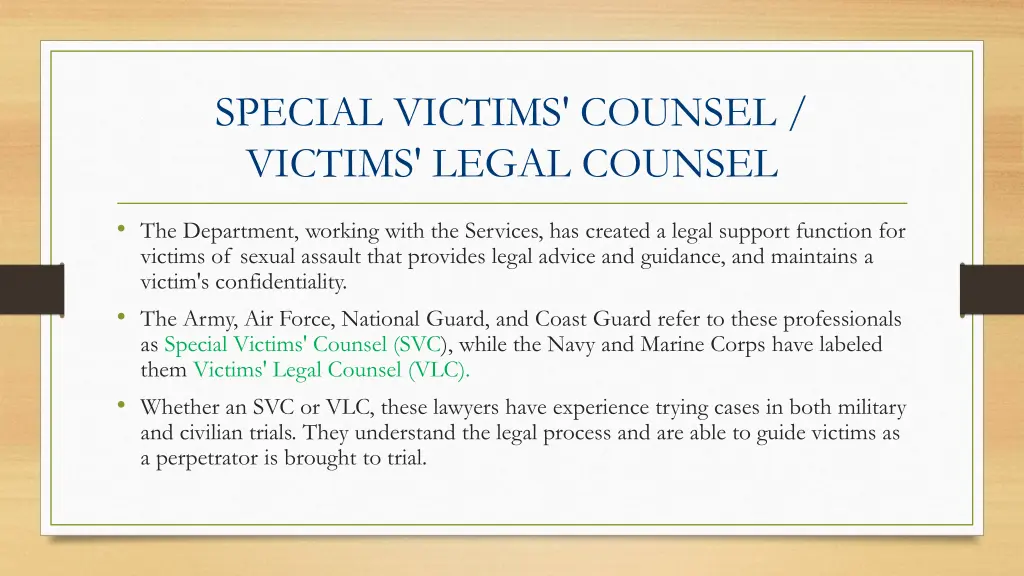 special victims counsel victims legal counsel