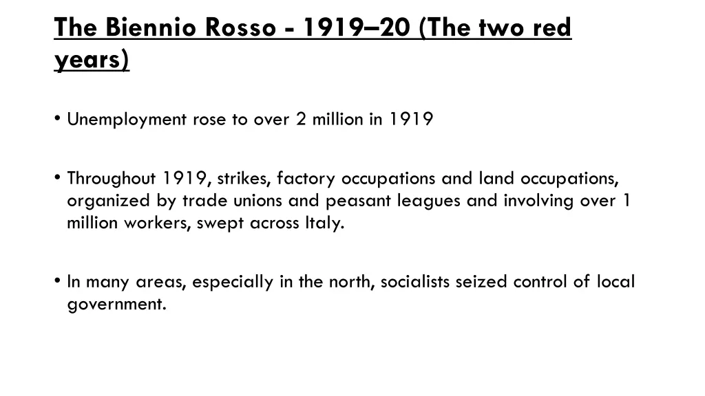 the biennio rosso 1919 20 the two red years