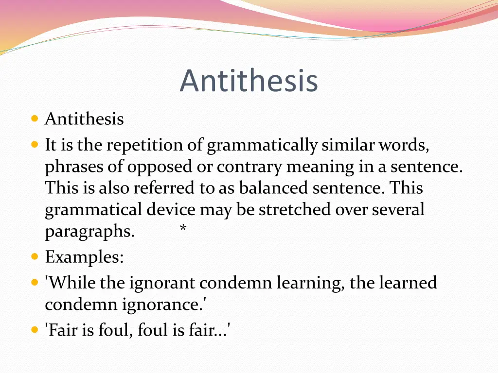 antithesis