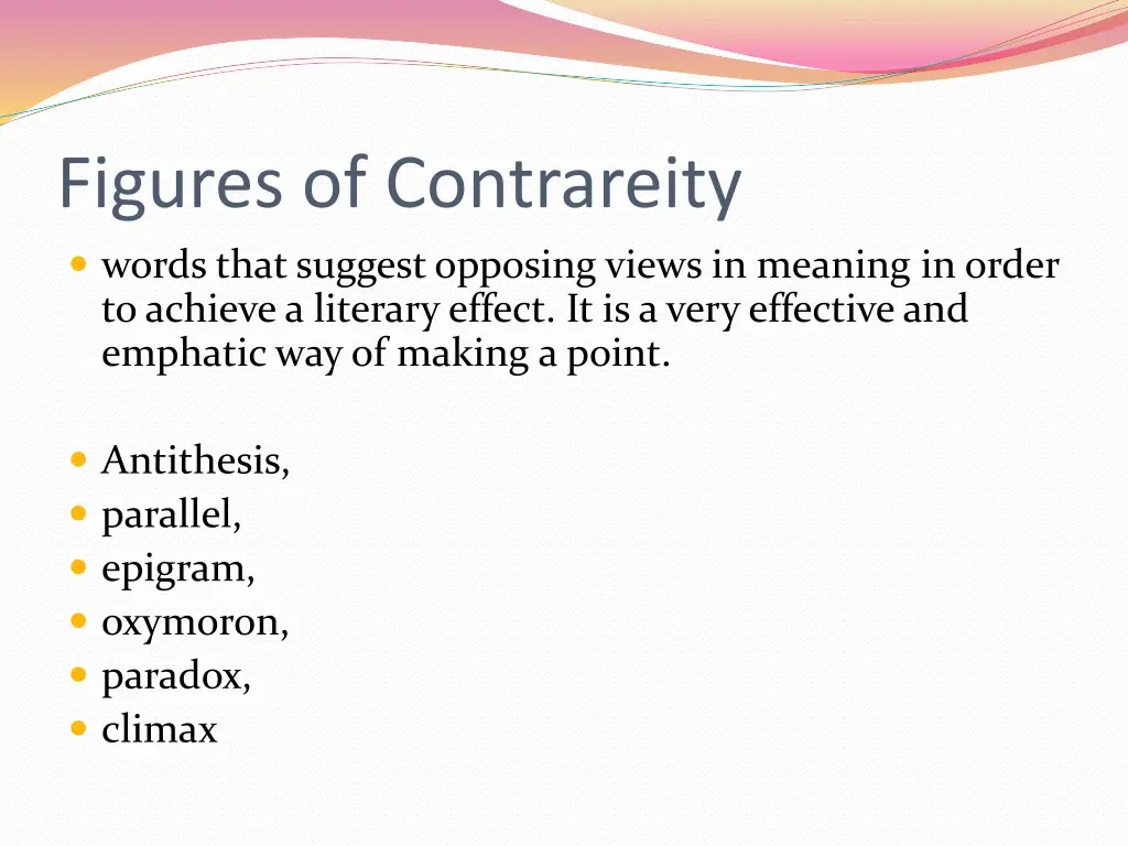 figures of contrareity words that suggest