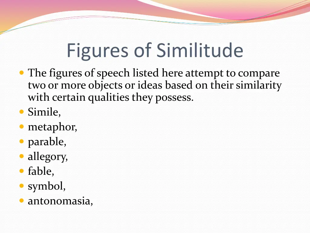 figures of similitude the figures of speech