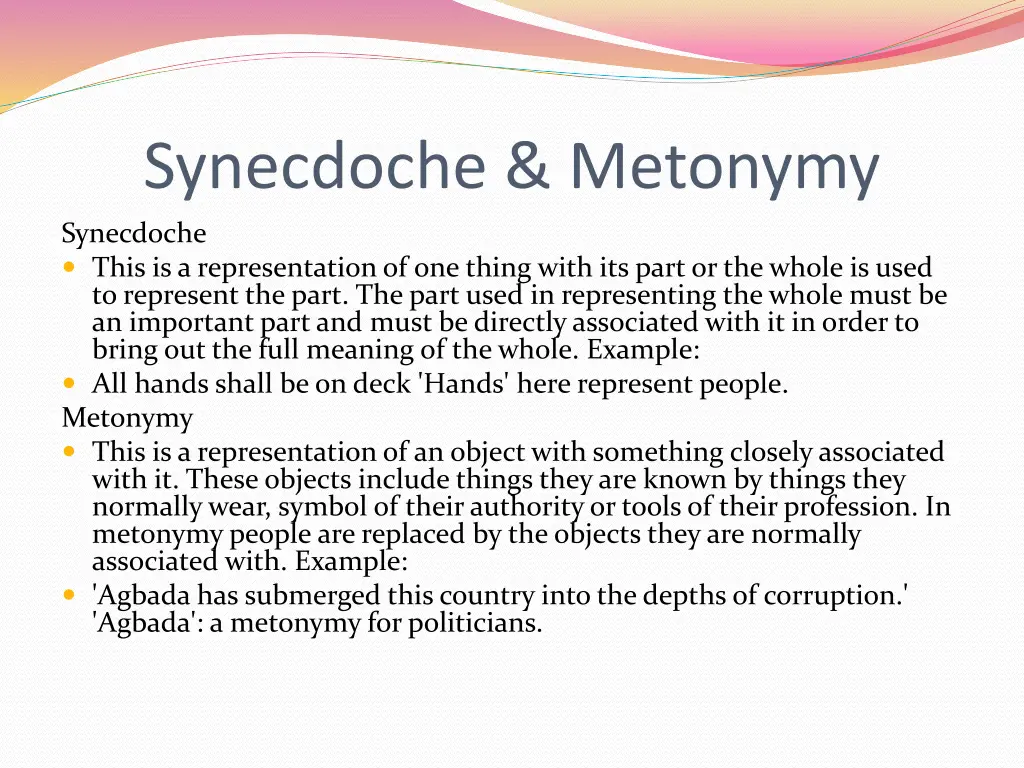 synecdoche metonymy