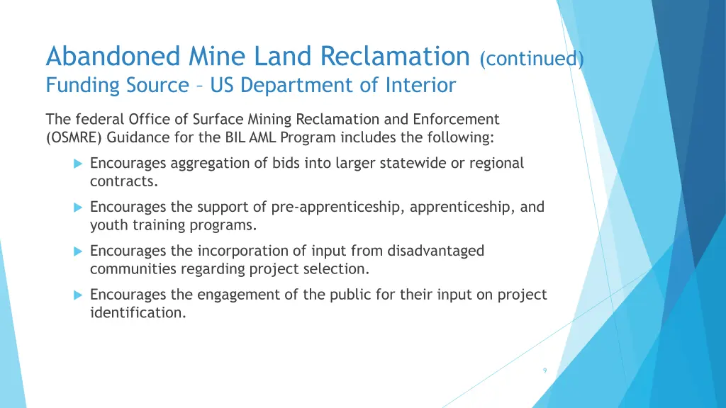 abandoned mine land reclamation continued funding 1