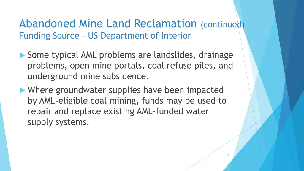 abandoned mine land reclamation continued funding