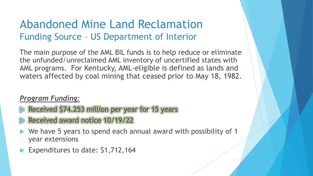 abandoned mine land reclamation funding source