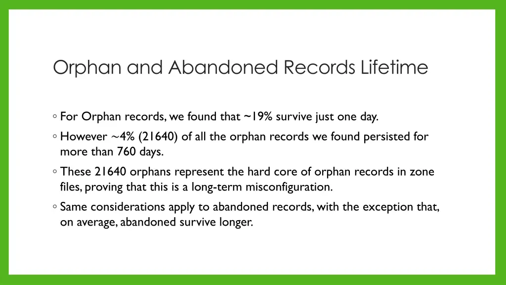 orphan and abandoned records lifetime