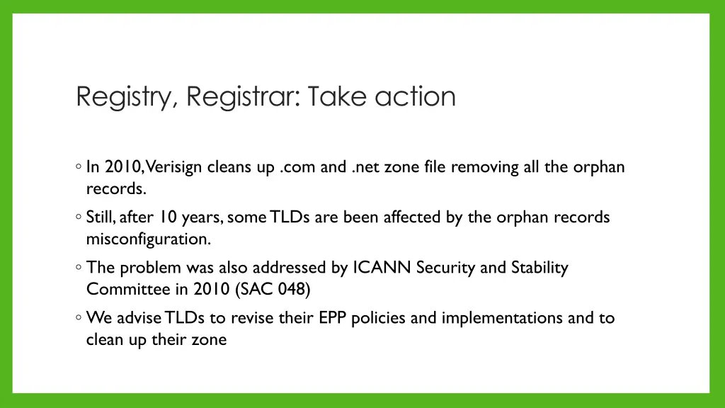 registry registrar take action