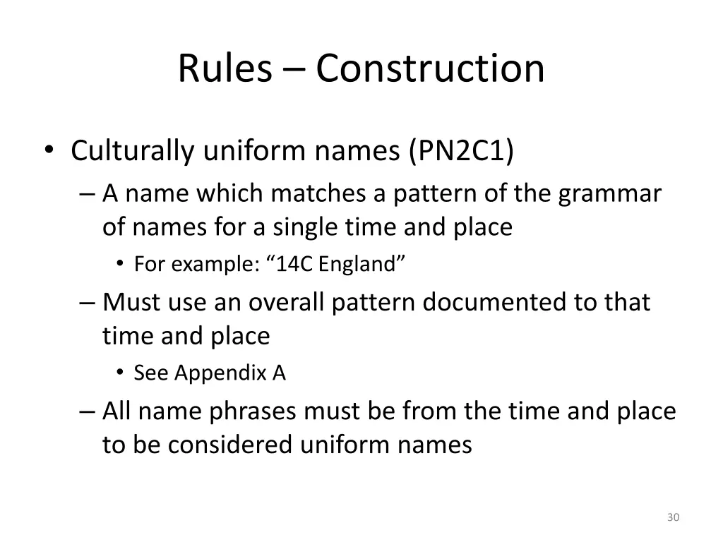 rules construction 1