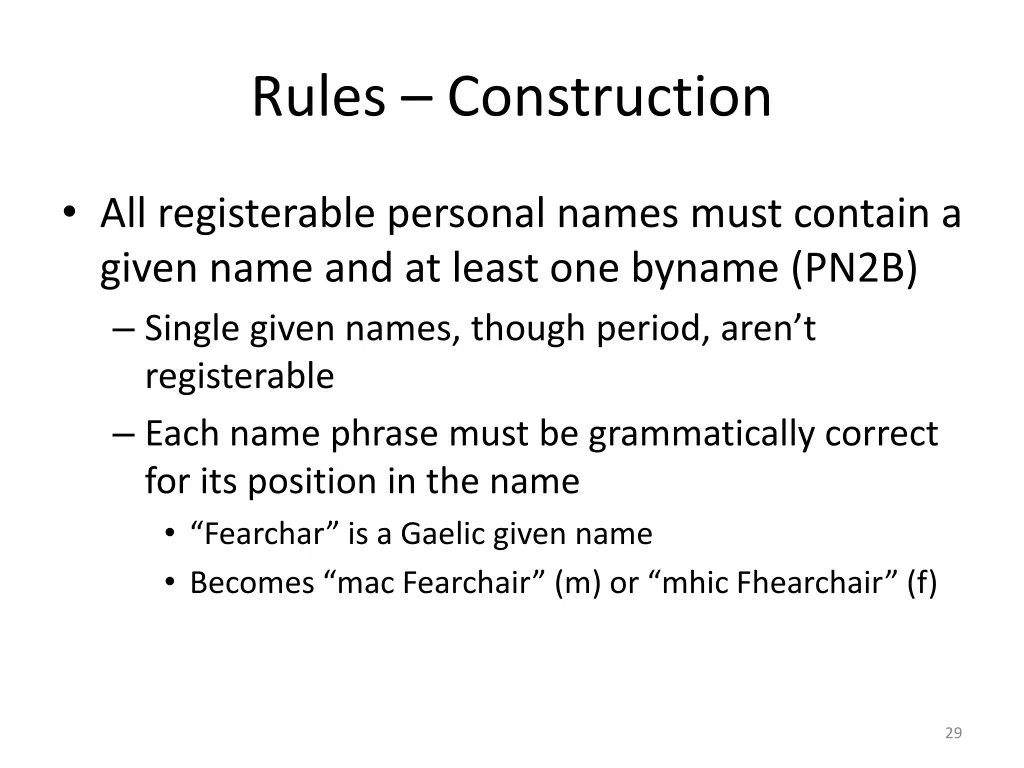 rules construction