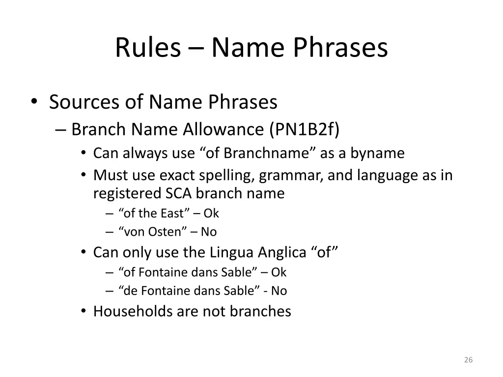 rules name phrases 12