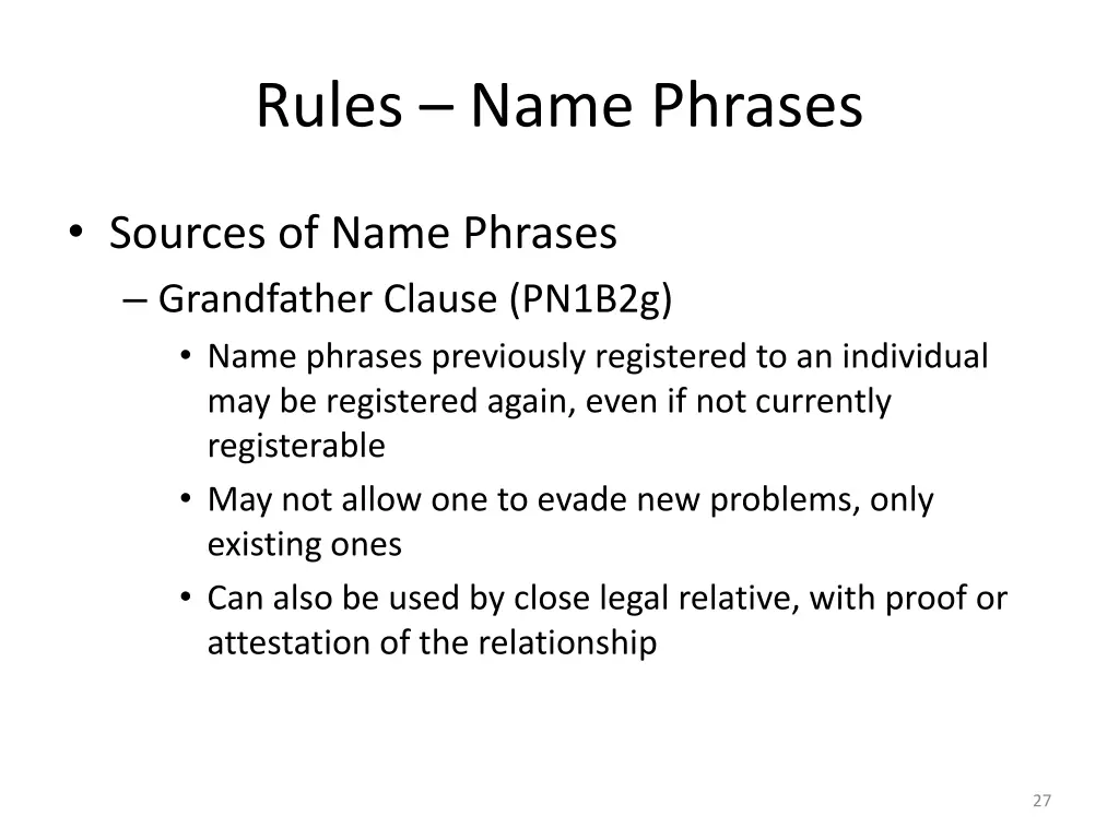 rules name phrases 13