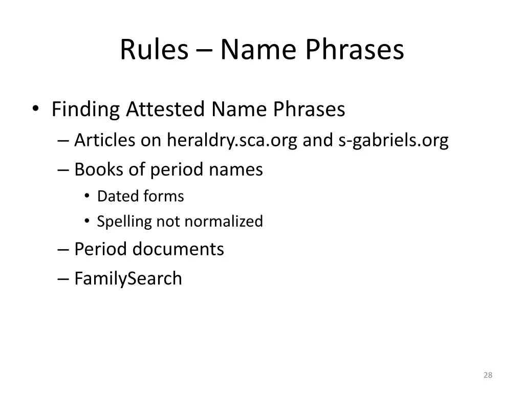 rules name phrases 14