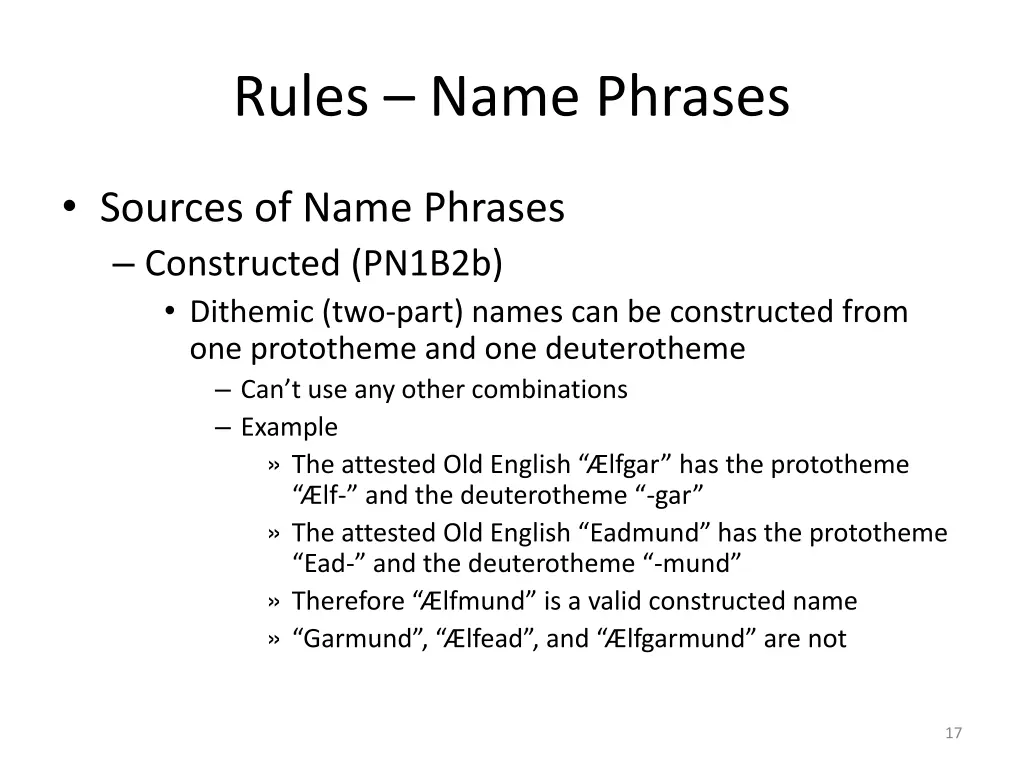 rules name phrases 3