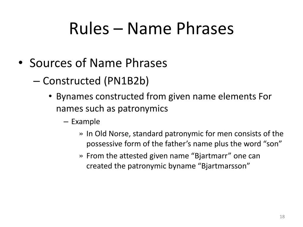 rules name phrases 4