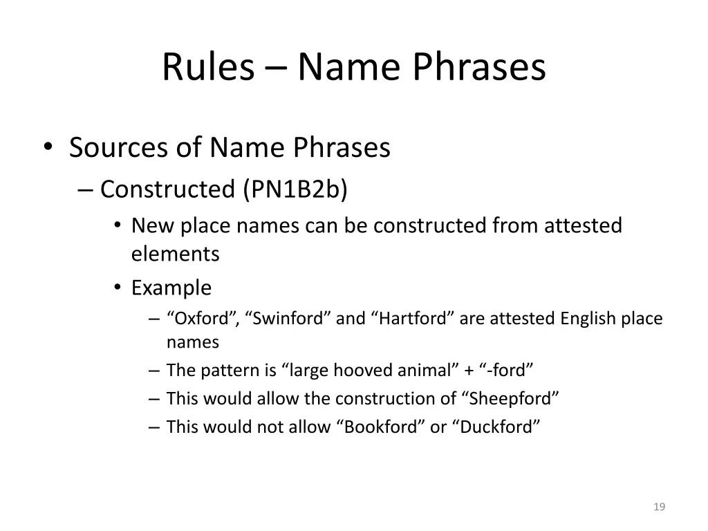 rules name phrases 5