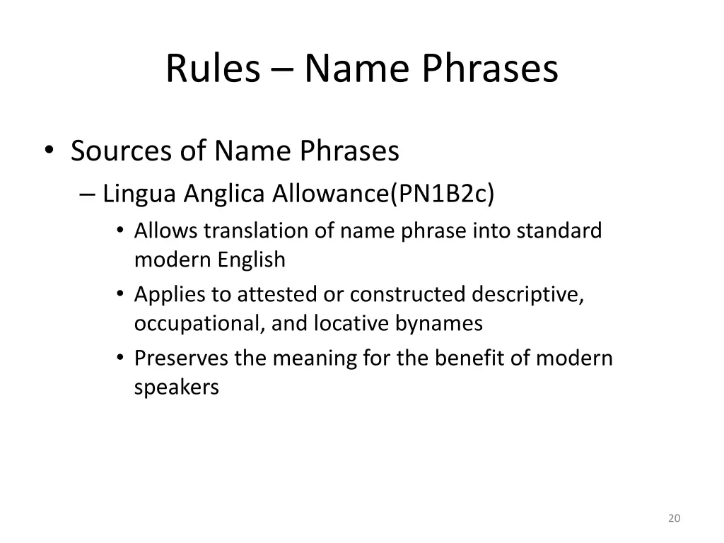 rules name phrases 6