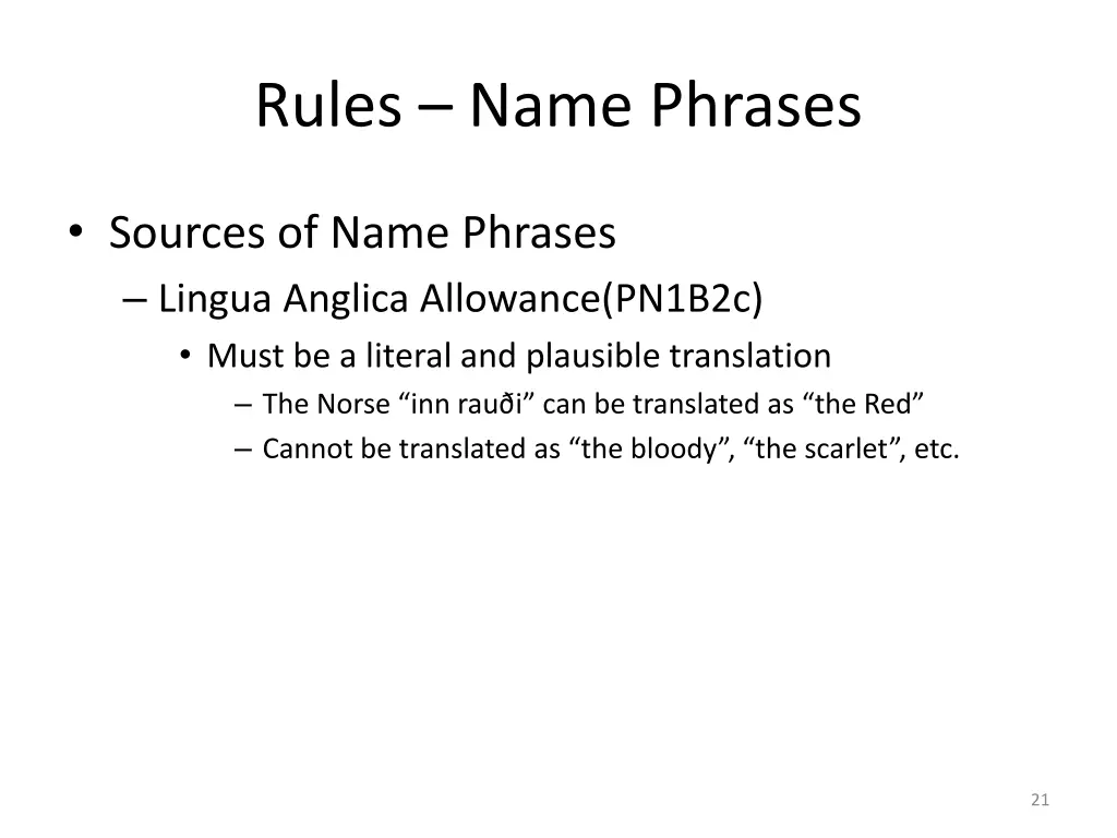 rules name phrases 7