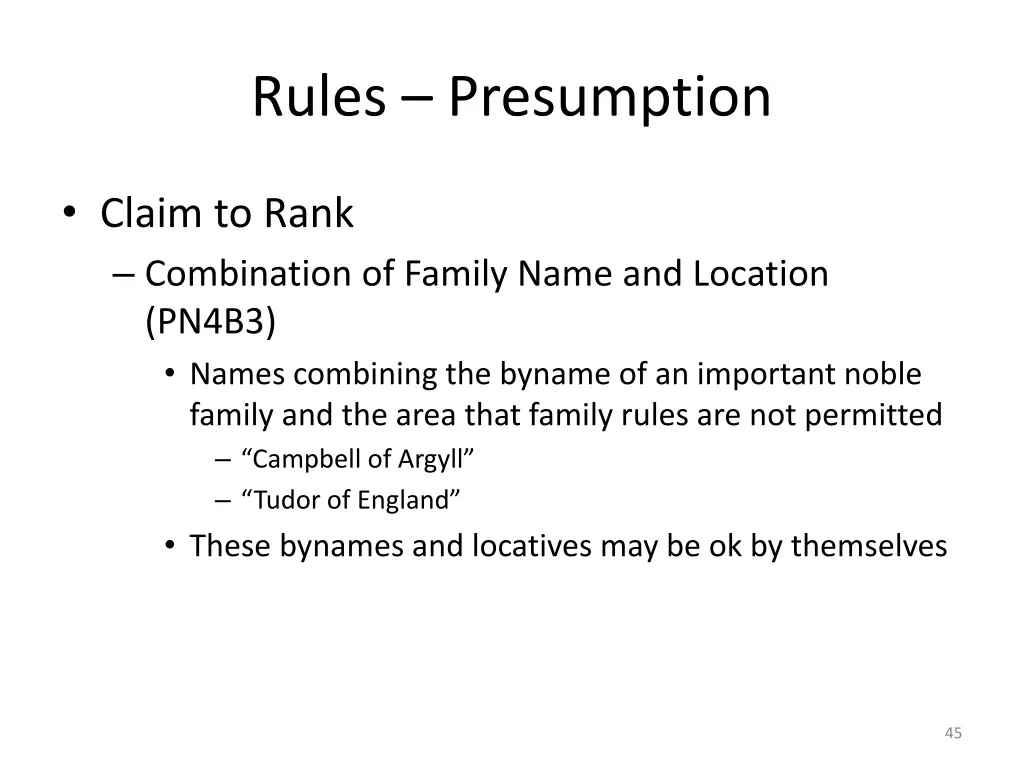 rules presumption 5