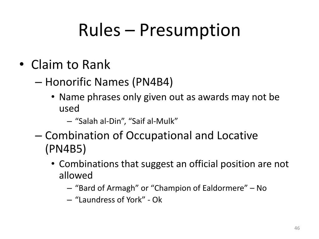 rules presumption 6