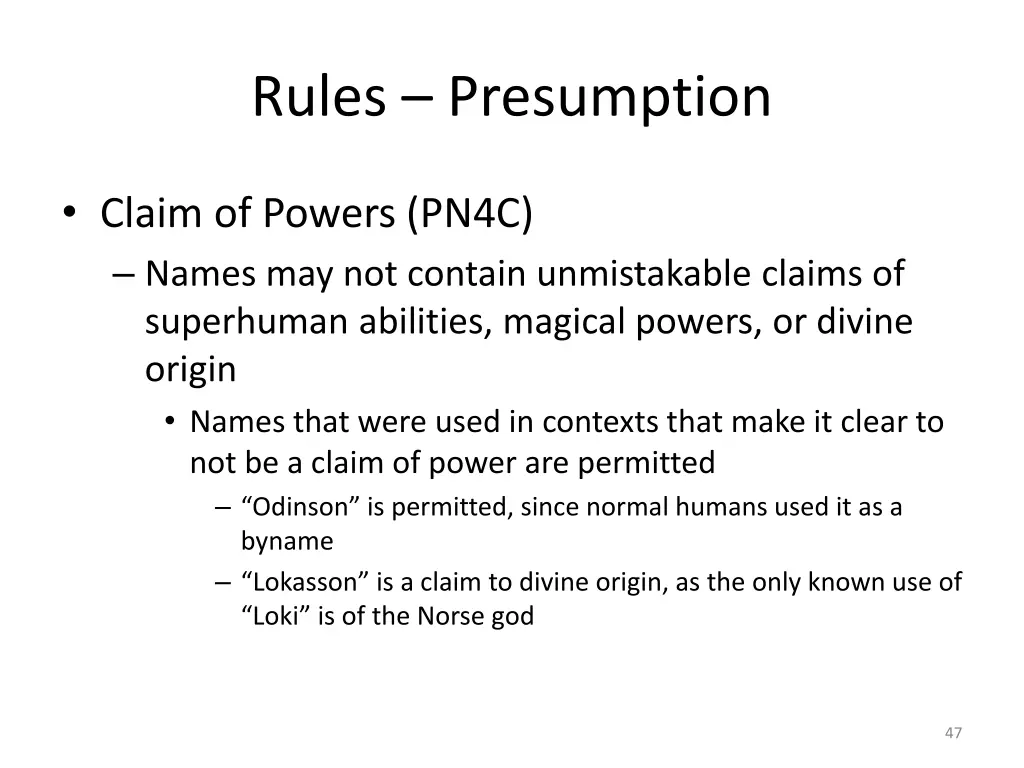 rules presumption 7