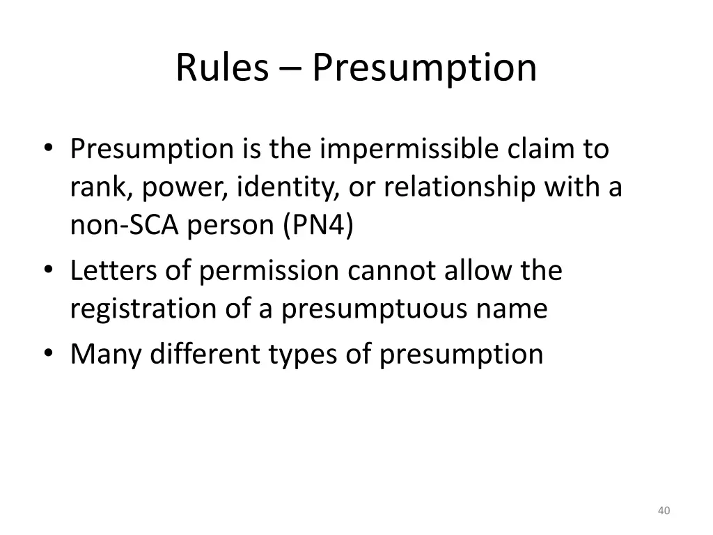 rules presumption