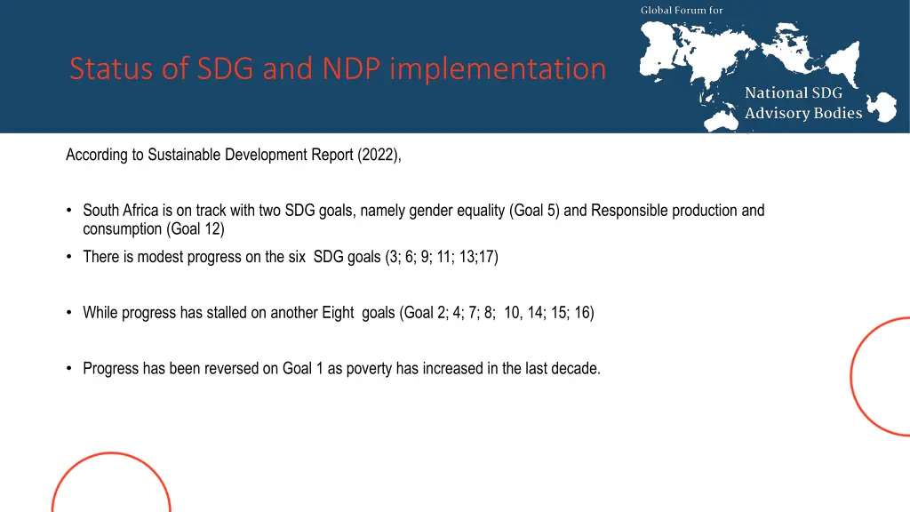 status of sdg and ndp implementation 1