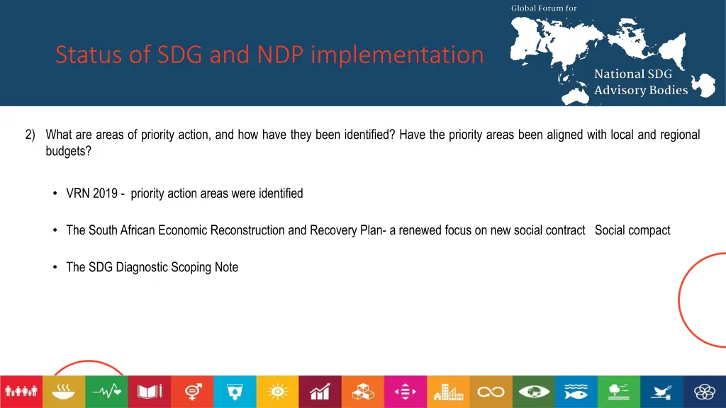 status of sdg and ndp implementation 3