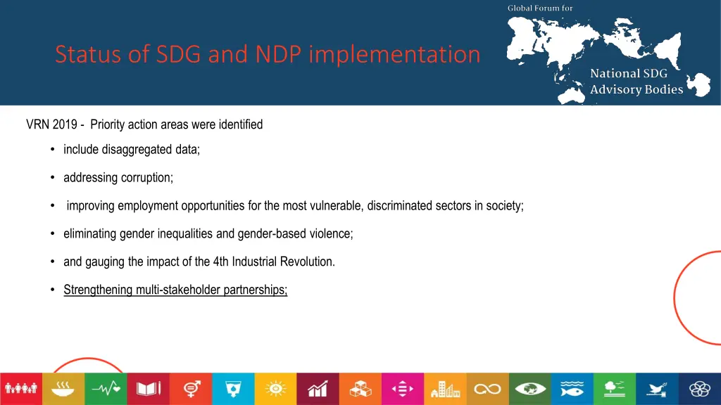 status of sdg and ndp implementation 4