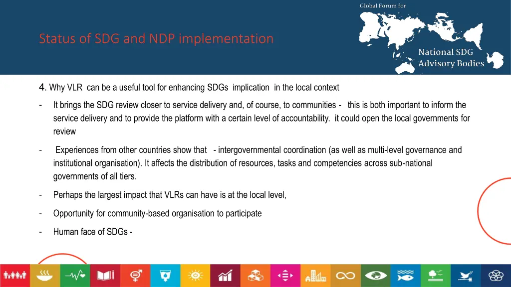 status of sdg and ndp implementation 7