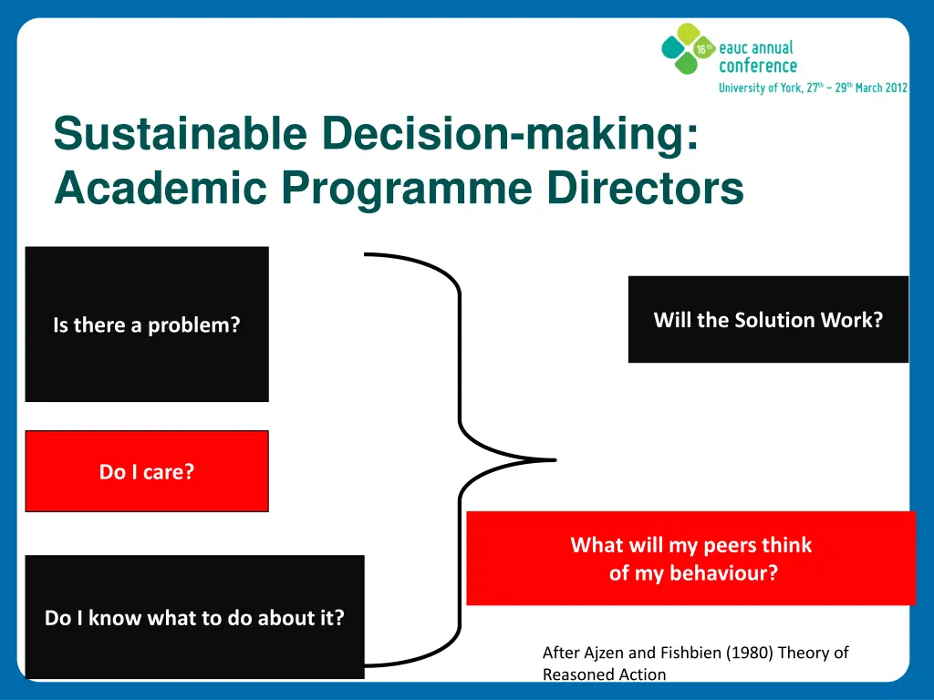 sustainable decision making academic programme