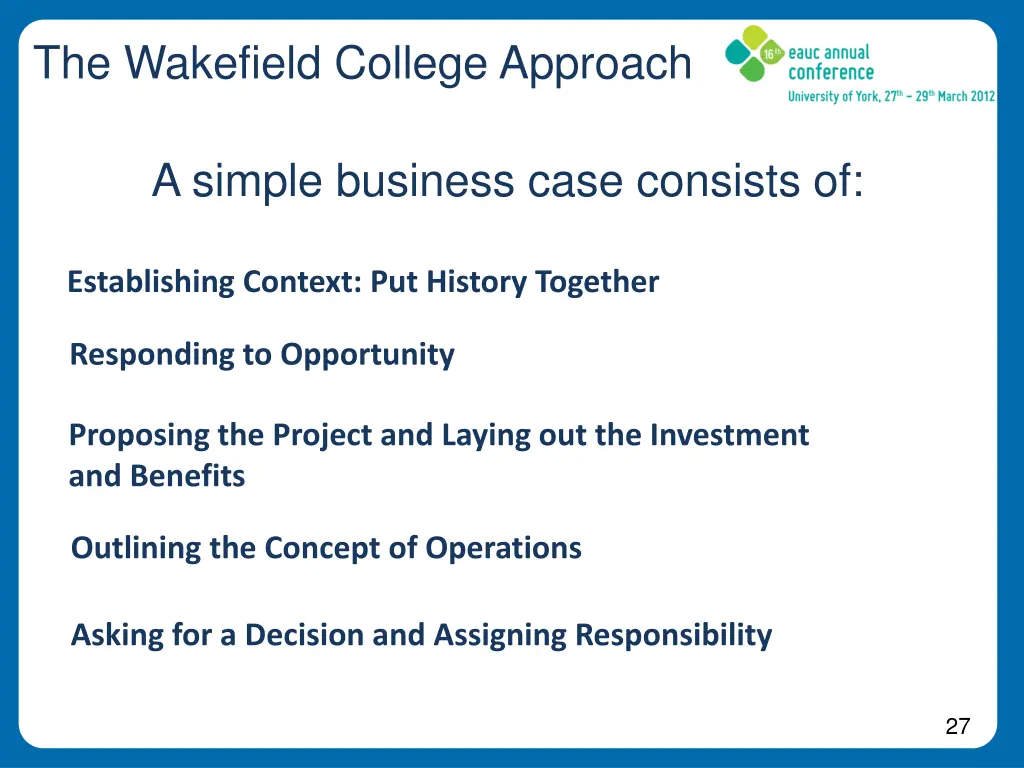 the wakefield college approach 9