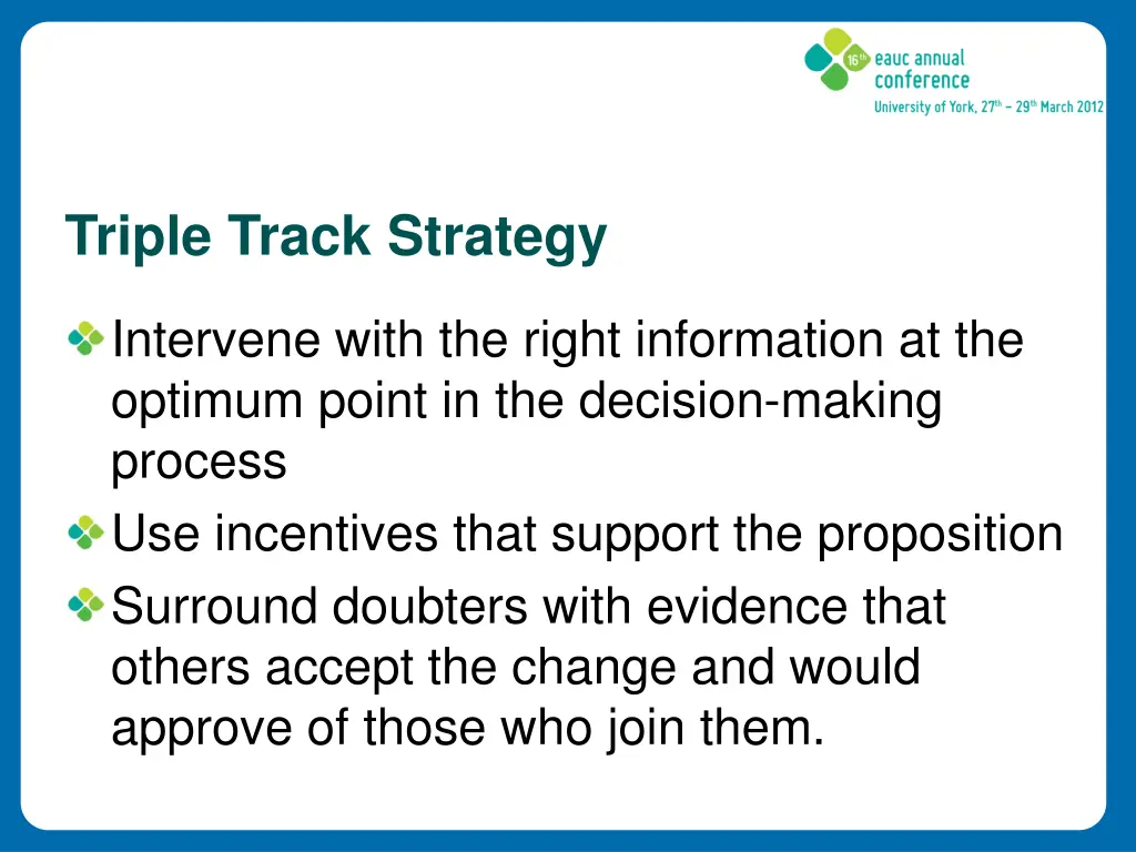 triple track strategy