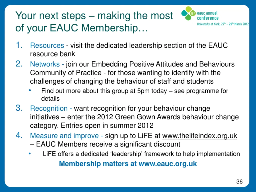 your next steps making the most of your eauc