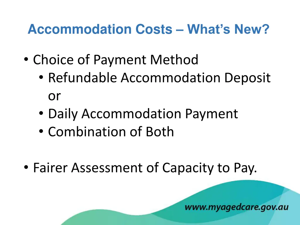 accommodation costs what s new