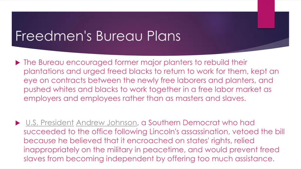 freedmen s bureau plans