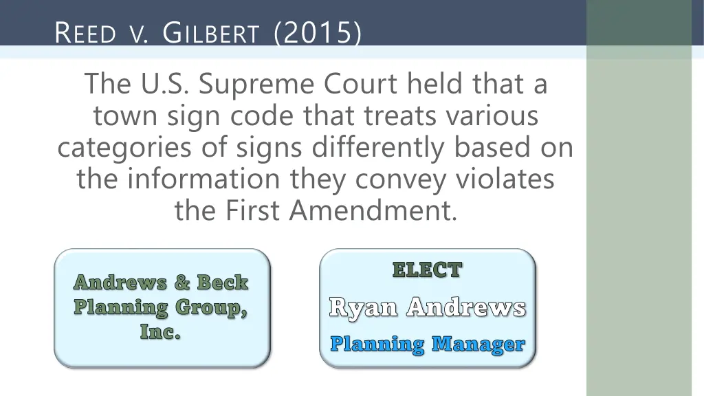 r eed v g ilbert 2015 the u s supreme court held