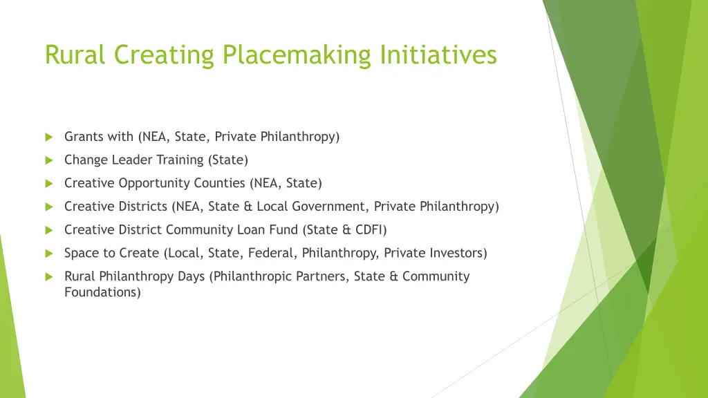 rural creating placemaking initiatives