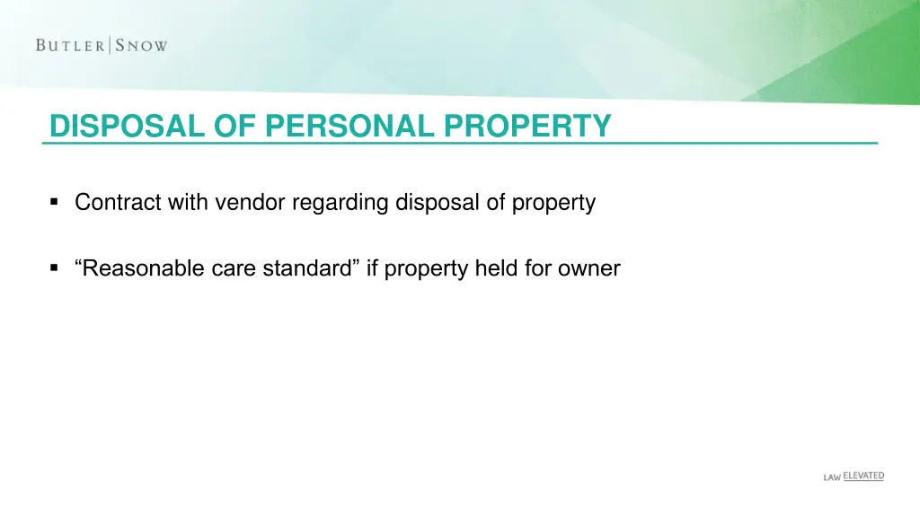 disposal of personal property