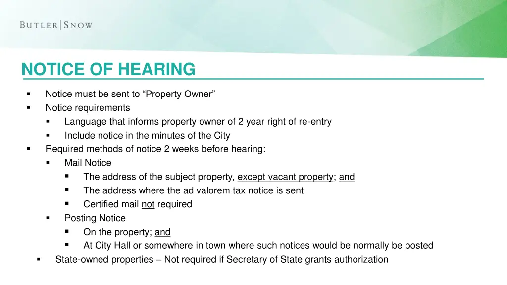 notice of hearing