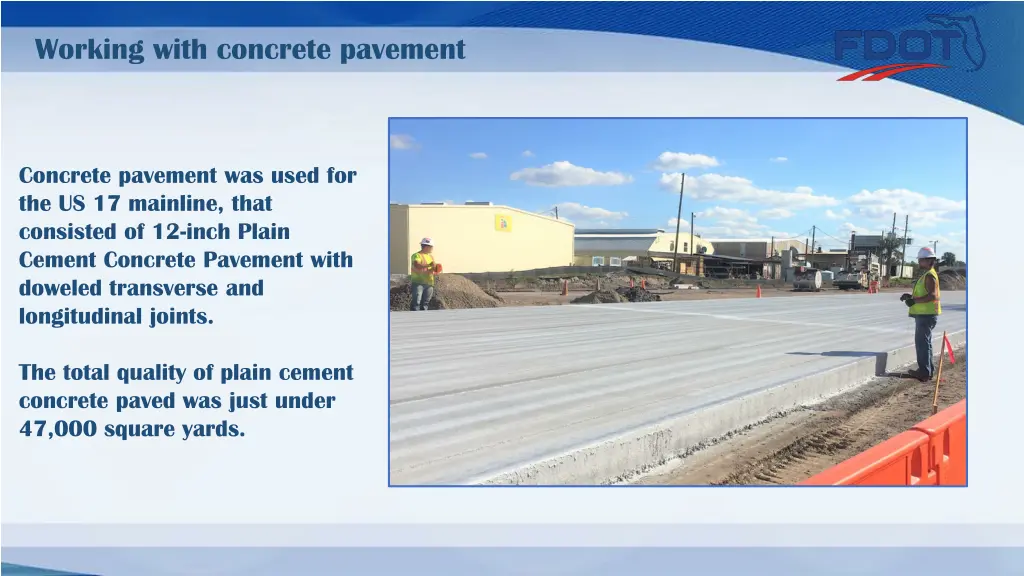 working with concrete pavement