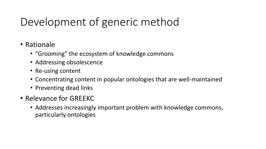 development of generic method