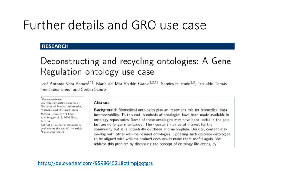 further details and gro use case