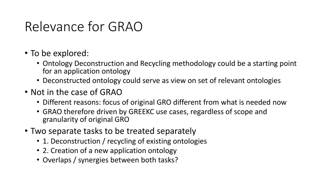 relevance for grao