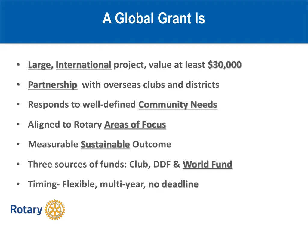 a global grant is